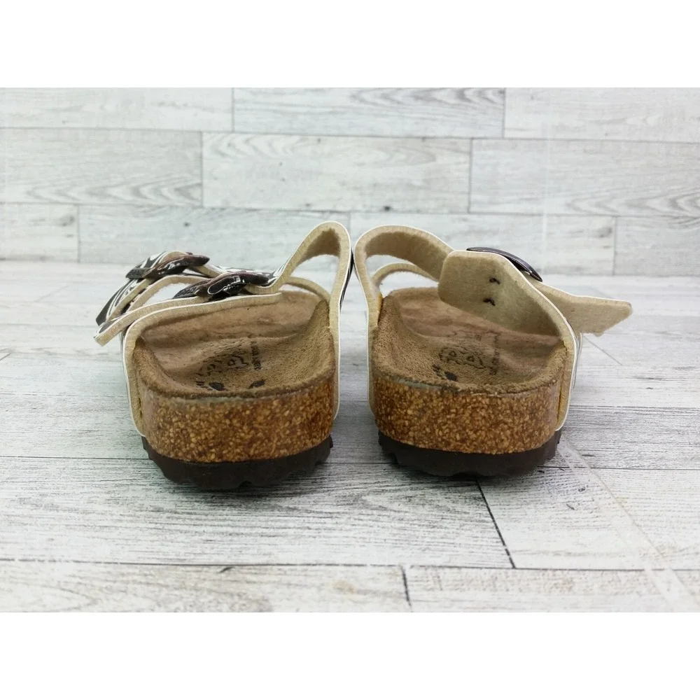 Birkenstock Girls‎ Salina Sandals Brown White Birkis Shoes Size EU 26 US 8 Kids